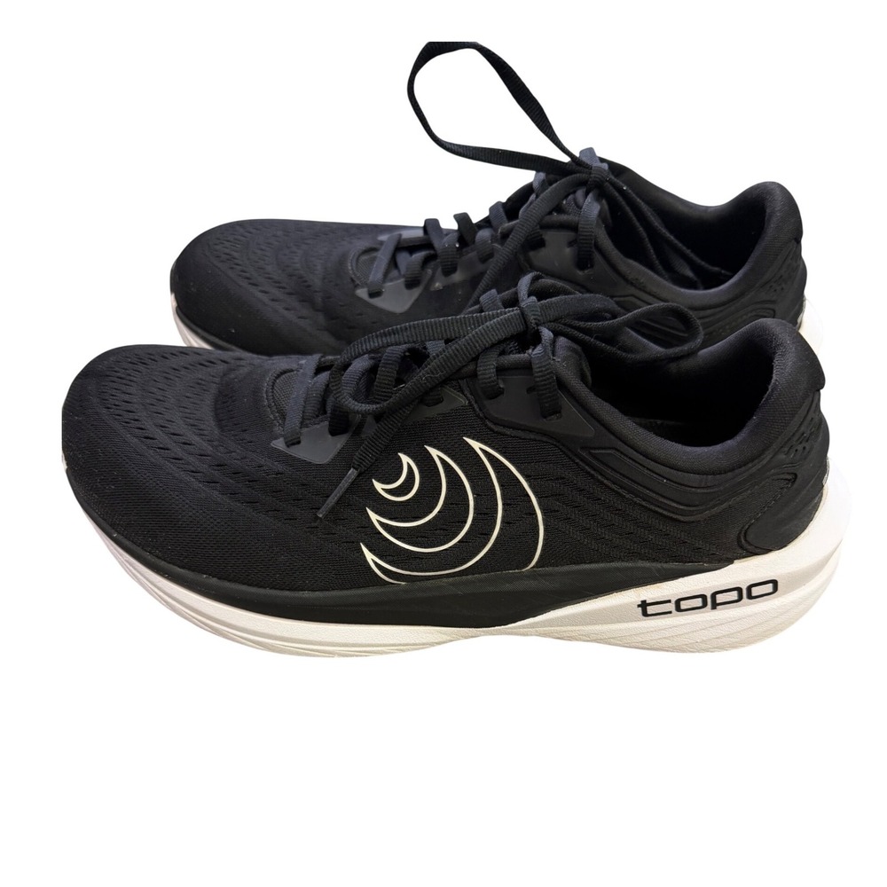 Topo Athletic Phantom 3 Mens 9.5 Black White Road Running Shoes 5mm Drop ZipFoam